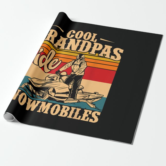 Papier Cadeau Grandpas cool randonnée Motoneige Motoneige Motone (Déroulé)