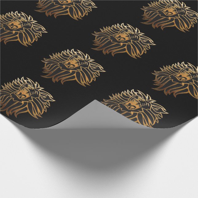Papier Cadeau Graphique de Lion de rôti (Coin)