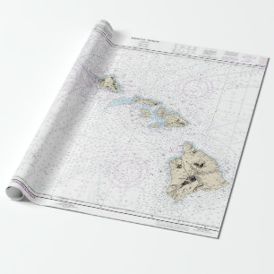 Papier Cadeau Graphique marin des îles Hawaiiennes 19004