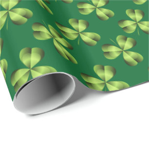 Papier Cadeau Graphique shamrock à trois feuilles