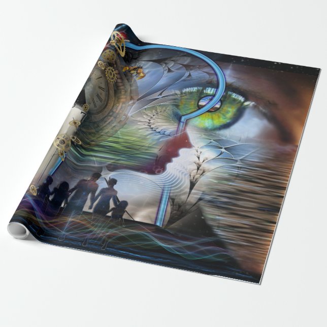 Papier Cadeau Graphique visionnaire illustré (Déroulé)