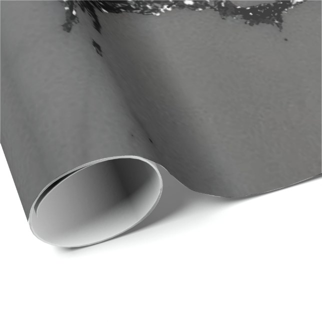 Papier Cadeau Graphite noir Parties scintillant marbre pierre Lu (Coin rond)