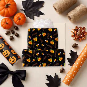 Papier Cadeau Gras Corne Candy Black Fun Halloween
