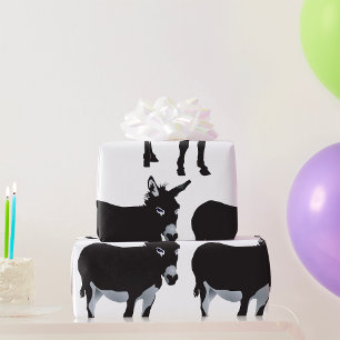 Papier Cadeau Gras Donkey Silhouette ferme animal
