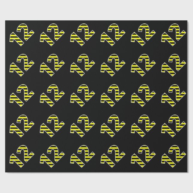 Papier Cadeau Gras, noir et jaune 12 # d'événement (Anniversaire (Plat)