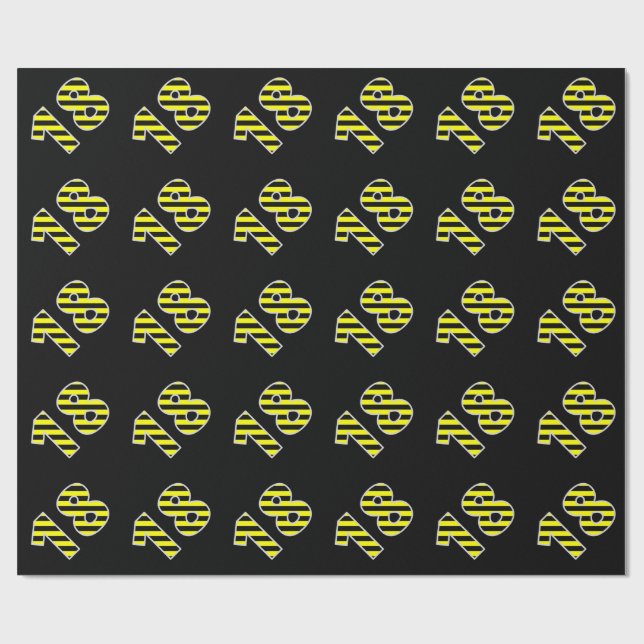 Papier Cadeau Gras, noir et jaune 18 # d'événement (Anniversaire (Plat)