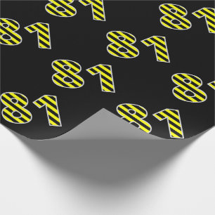 Papier Cadeau Gras, noir et jaune Gris 81 Numéro d'événement (An