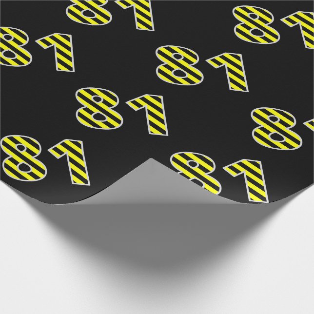 Papier Cadeau Gras, noir et jaune Gris 81 Numéro d'événement (An (Coin)