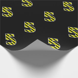 Papier Cadeau Gras, noirs et jaunes 5 - N° d'événement (annivers