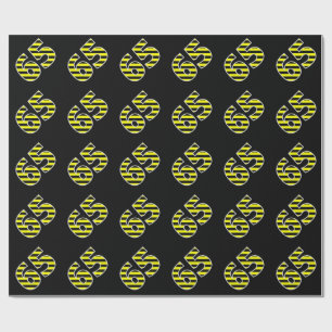Papier Cadeau Gras, noirs et jaunes 65 N° d'événement (Anniversa