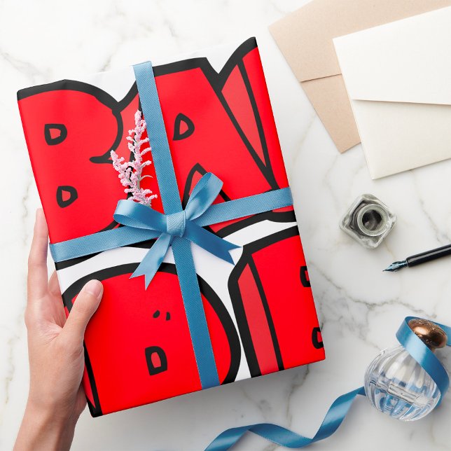 Papier Cadeau Gras rouge mauvais style de graffiti (Créateur téléchargé)