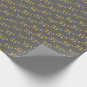 Papier Cadeau Gray, Faux Gold 35e (Trente-cinquième)