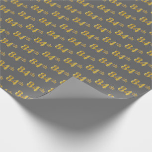 Papier Cadeau Gray, Faux Gold 84e (Quatre-vingt-quatrième)