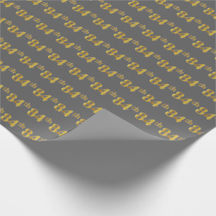 Papier Cadeau Gray, Faux Gold 84e (Quatre-vingt-quatrième)