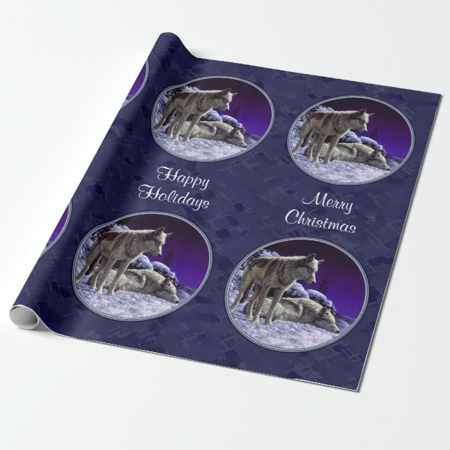 Papier Cadeau Gray Wolves (Déroulé)