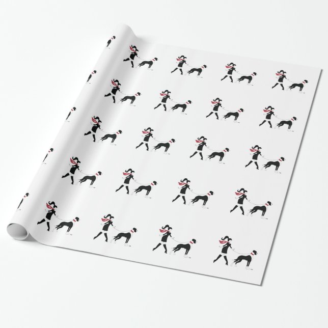 Papier Cadeau Great dane et fille (Déroulé)