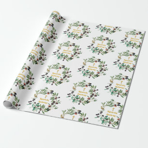 Papier Cadeau Grec Orthodoxe Χ ρ ι τ ό έ ν ! Branches d'olivi