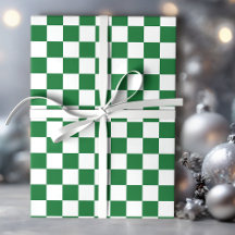 Green and White Holiday Check
