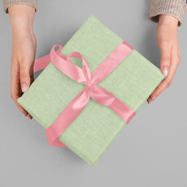 Papier Cadeau Green Beige Linen Mimic Fabric Texture (Créateur téléchargé)
