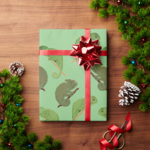 Papier Cadeau Green Chameleons Lizard Art 