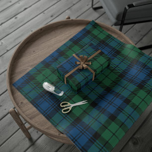 Papier Cadeau Green Check Plaid Rustic Classic Campbell Tartan