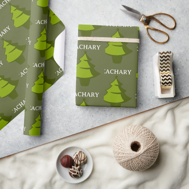 Papier Cadeau Green Christmas Tree cadeau personnalisé (Artisanat)