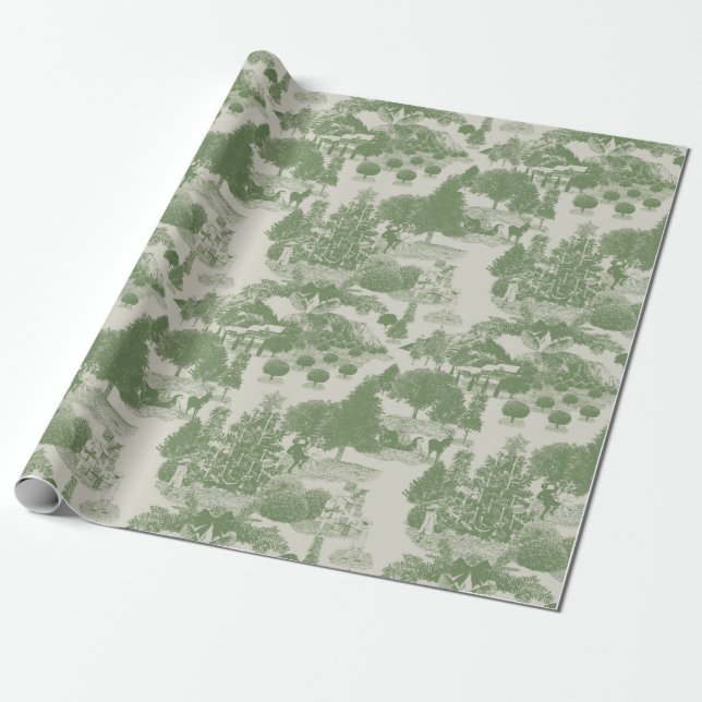 Papier Cadeau Green Christmas Winter Wonderland | MEDIUM (Déroulé)