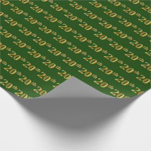 Papier Cadeau Green, Faux Gold 20th (Vingtième) Event