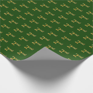 Papier Cadeau Green, Faux Gold 2e (deuxième) Écran d'emballage