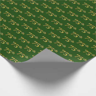 Papier Cadeau Green, Faux Gold 75e (Soixante-quinzième)