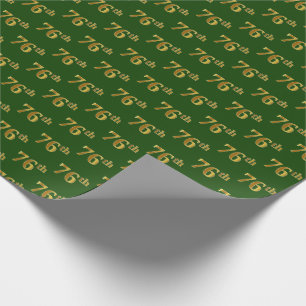Papier Cadeau Green, Faux Gold 76e (Soixante-seizième)