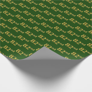 Papier Cadeau Green, Faux Gold 82e (Quatre-vingt-deuxième)