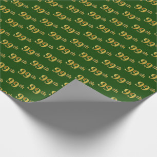 Papier Cadeau Green, Faux Gold 99e (Quatre-vingt-dix-neuvième)