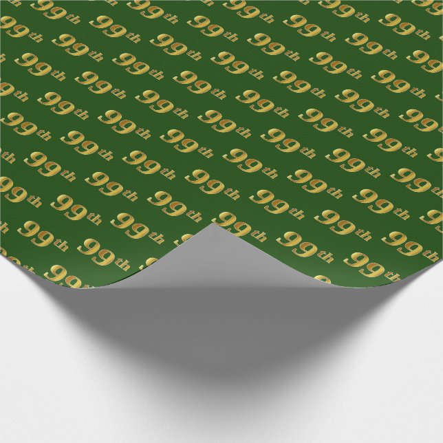 Papier Cadeau Green, Faux Gold 99e (Quatre-vingt-dix-neuvième) (Coin)