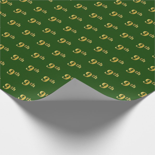 Papier Cadeau Green, Faux Gold 9th (Neuvième) Event (Coin)