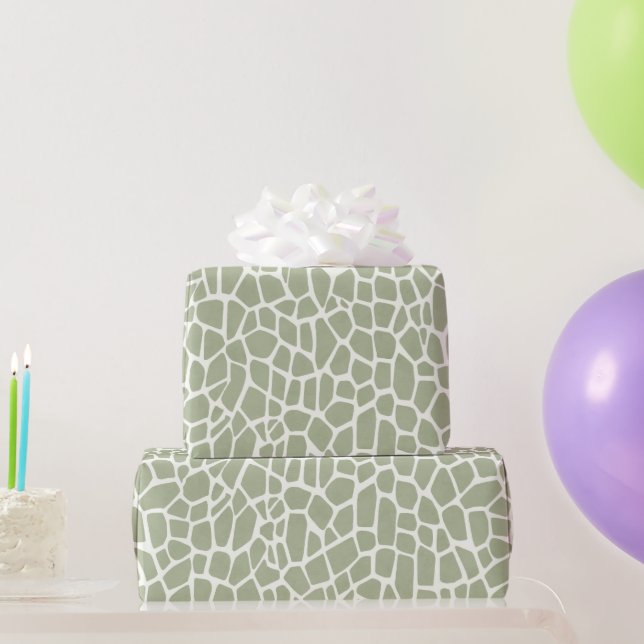 Papier Cadeau Green Giraffe Print Birthday (Cadeaux de fête)