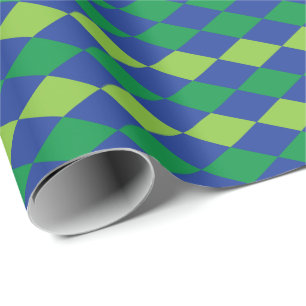 Papier Cadeau Green Lime Green Diamond À damiers Motif
