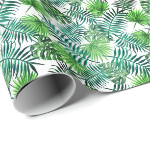 Papier Cadeau Green Palm Feuilles Design