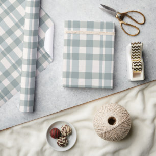 Papier Cadeau Green Plaid En vichy Country Farmhouse Simple