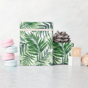 Papier Cadeau Green Tropical Palm & Monstera Feuille