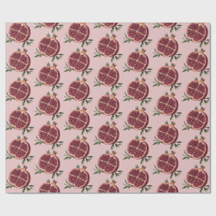 Papier Cadeau Grenade de fruit aquarelle tendance moderne