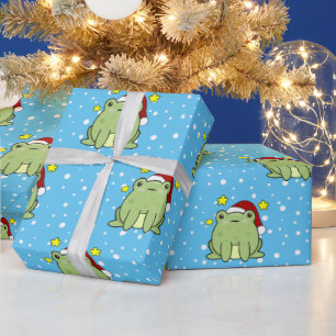 Papier Cadeau Grenouille de Noël
