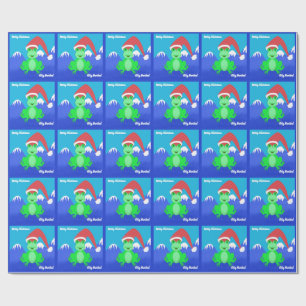 Papier Cadeau Grenouille Père Noël de Noël espagnole