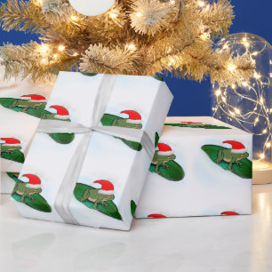Papier Cadeau Grenouille se précipitant à travers la neige