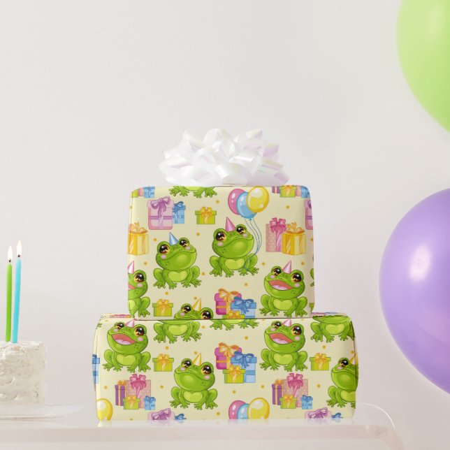 Papier Cadeau Grenouilles Anniversaires de enfants (Cadeaux de fête)
