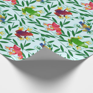 Papier Cadeau Grenouilles Bamboo Forêt tropicale tropicale
