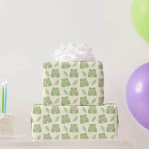 Papier Cadeau Grenouilles Et Feuilles