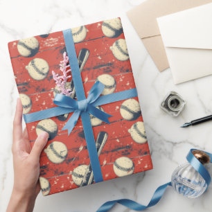 Papier Cadeau Grève de baseball rétro