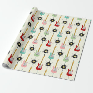 Papier Cadeau Grèves de guitare électrique rétro