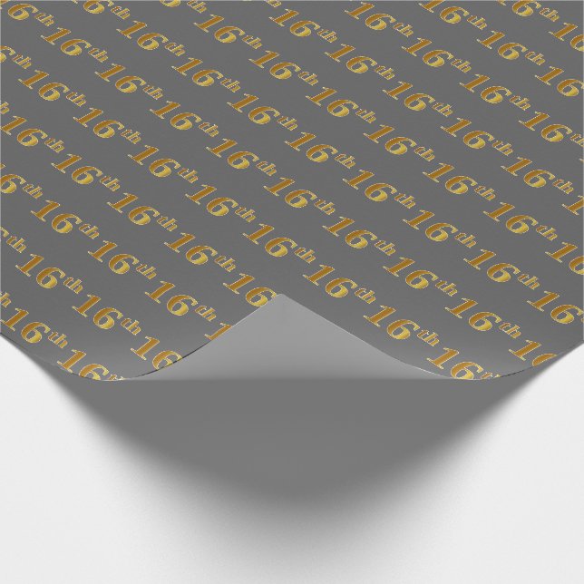 Papier Cadeau Grey, Faux Gold 16e (seizième) événement (Coin)
